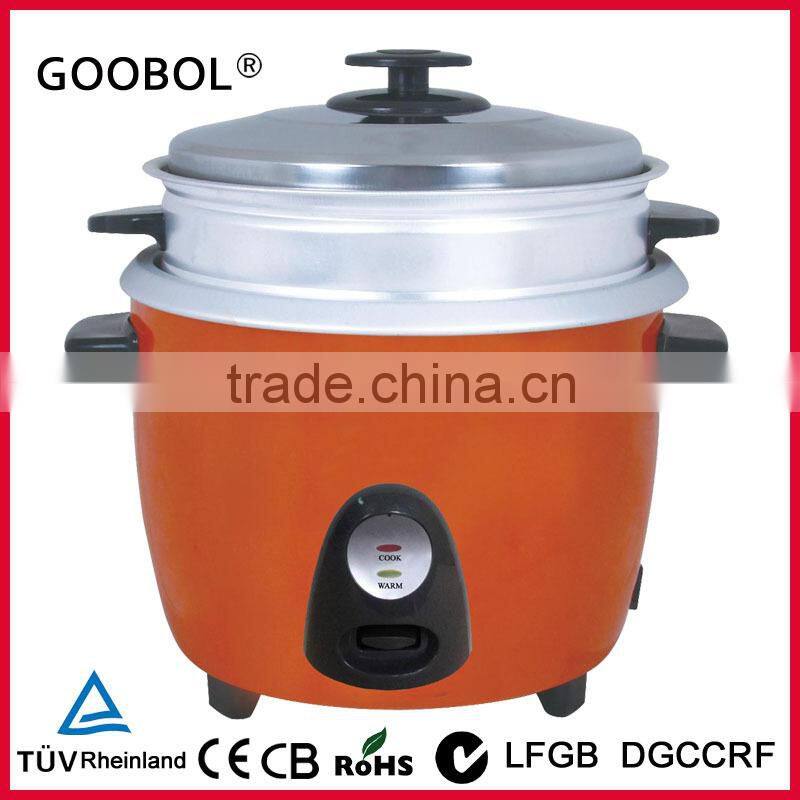 1.8L industrial drum shap rice cooker with outer steamer
