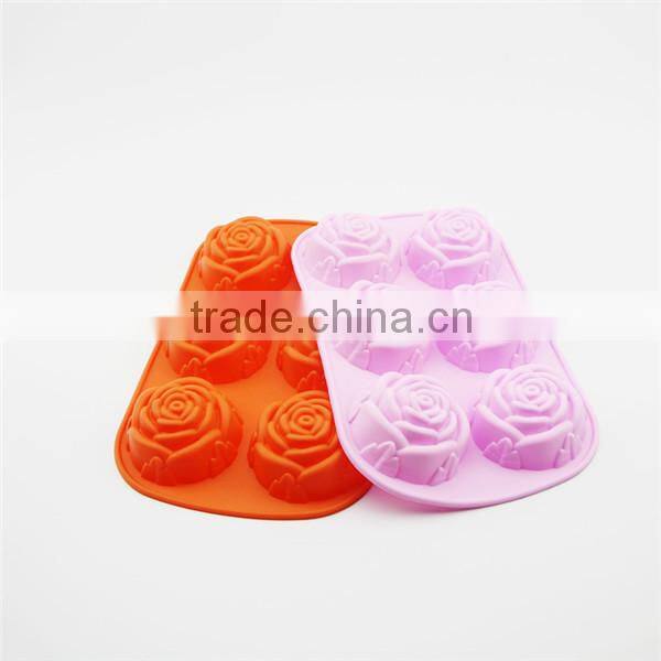 Flower shaped rose silicone soap mold