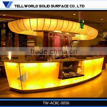 hot sale fashionable beautiful luxury artificial marble bar counter furniture for catering industry