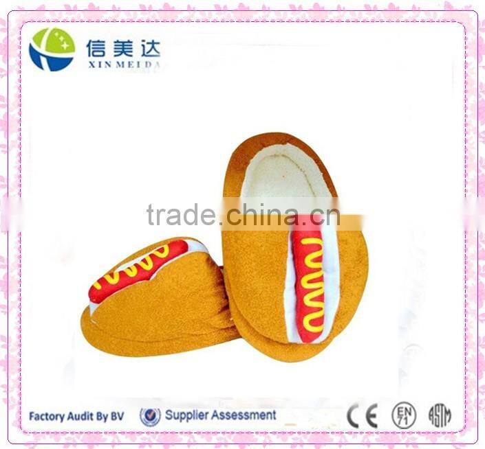 Creative Hot Dog pattern funny slipper plush shoes