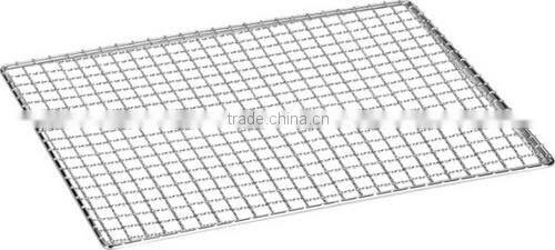 Wood Handle Rectangle BBQ Grill Grates Wire Mesh 32x19cm