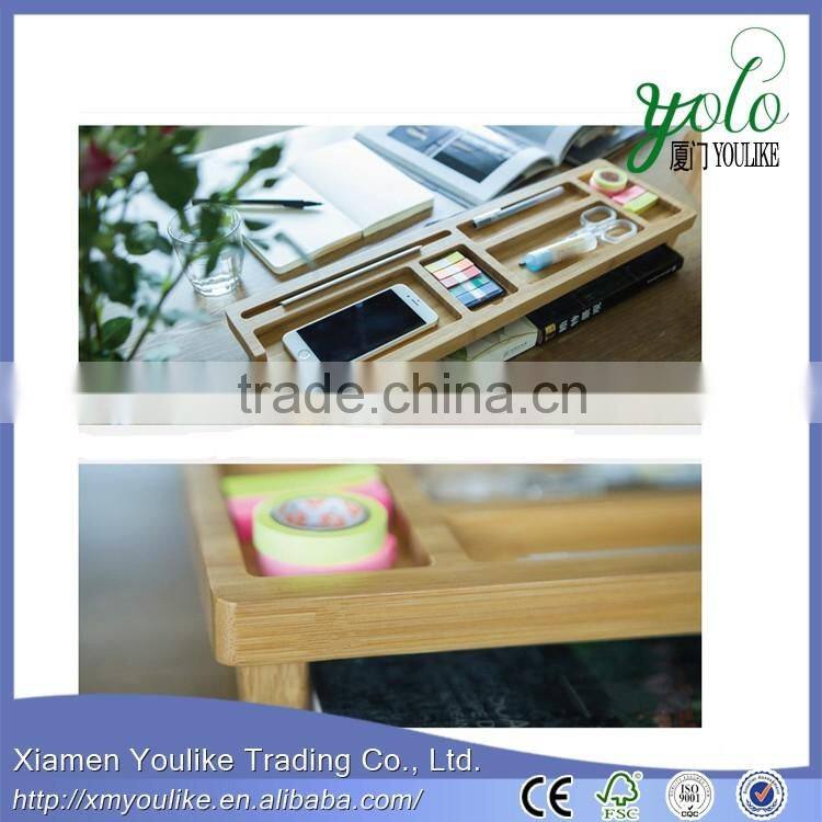 Office/Home Basics computer and telephone desk organizer Bamboo office Desk Organizer