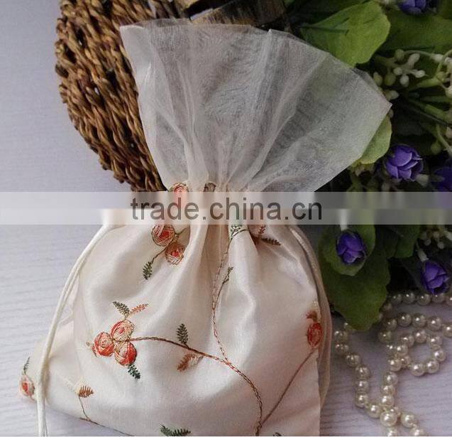 2015 Christmas Jute Drawstring Gift Pouch Bag