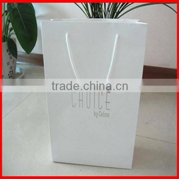 White CMYK Silver Stamping Logo Gift Packaging paper Bag Wholesale