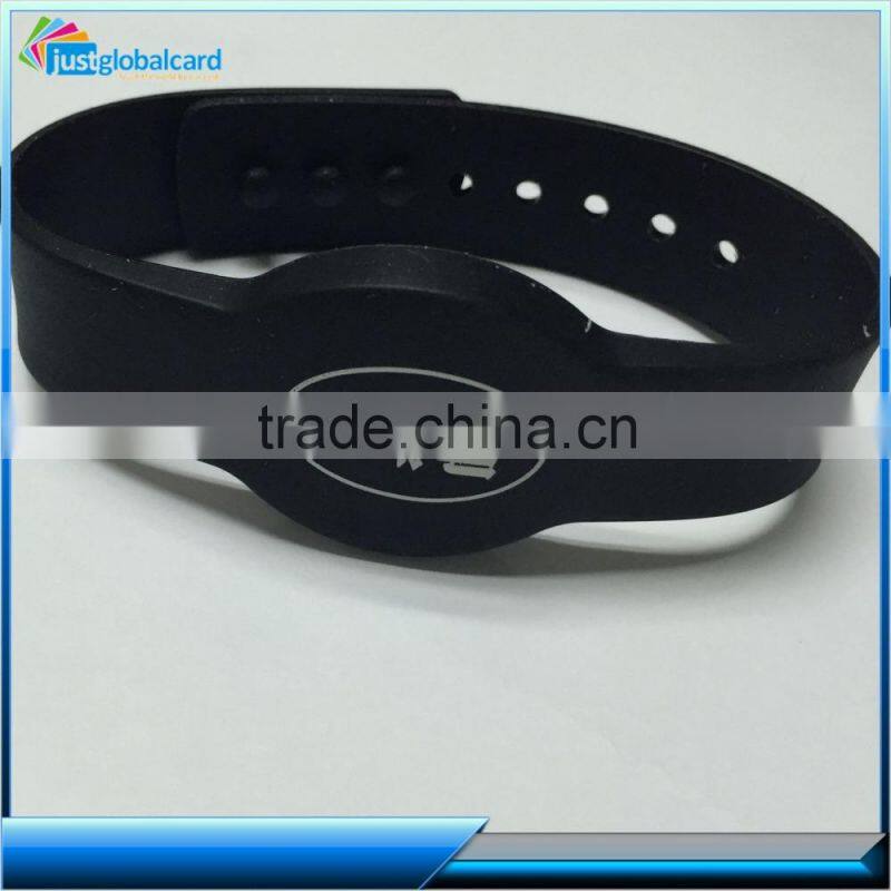 printable Silicone Active RFID bracelet, ntag213 long range medical rfid bracelets, nfc wristband for event