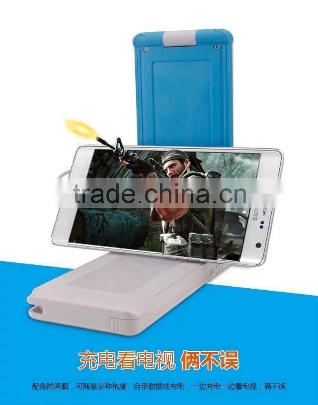 2016 New ultra-thin polymer battery 10000Mah powerbank with desk lamp and with cable and connector for iphone5S/6/6S