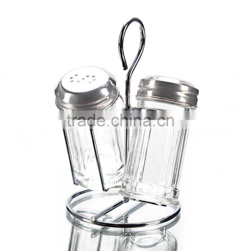 2 Boys Clear Glass Salt&Pepper Jar