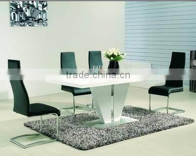DT-2007 modern white high gloss wooden dining sets for dining room