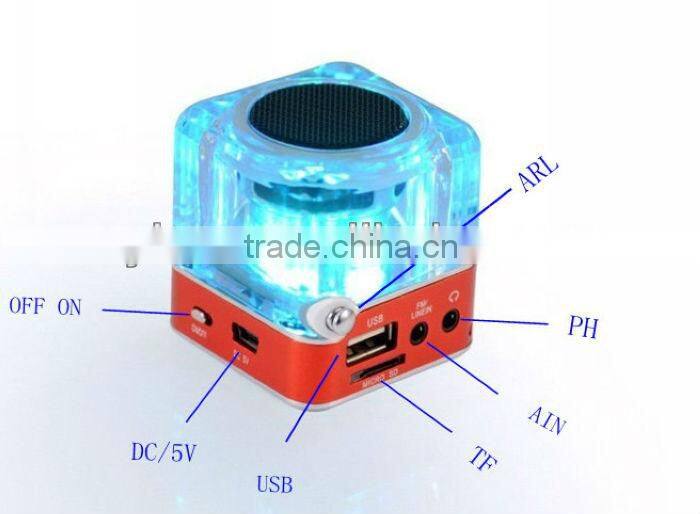 mini speaker Support TF/U disk/MP3 format/ FM radio FM Radio with double antenna in stock