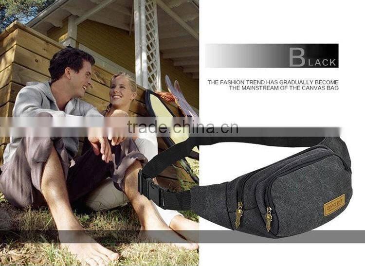 2016 New Fashion 6 Color Men Vintage Canvas Waist One Strap Durable Belt Bag Hiking Pack Chest Sports Duffel Bag