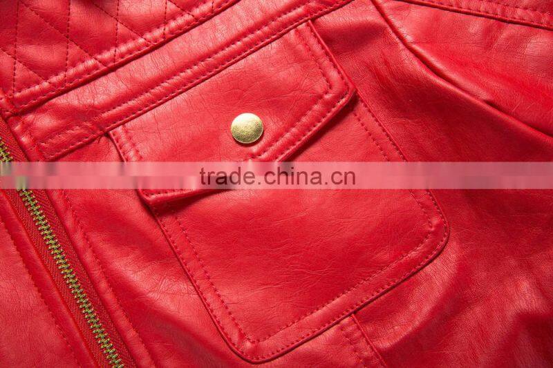 New style quilting jacket customized women's PU leather jacket