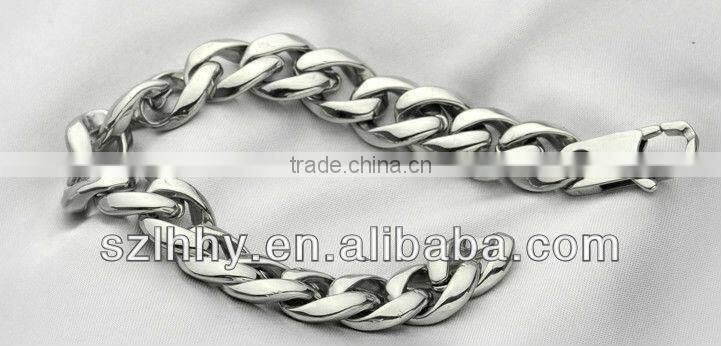 fashion healthy stainless steel customized leather bracelet