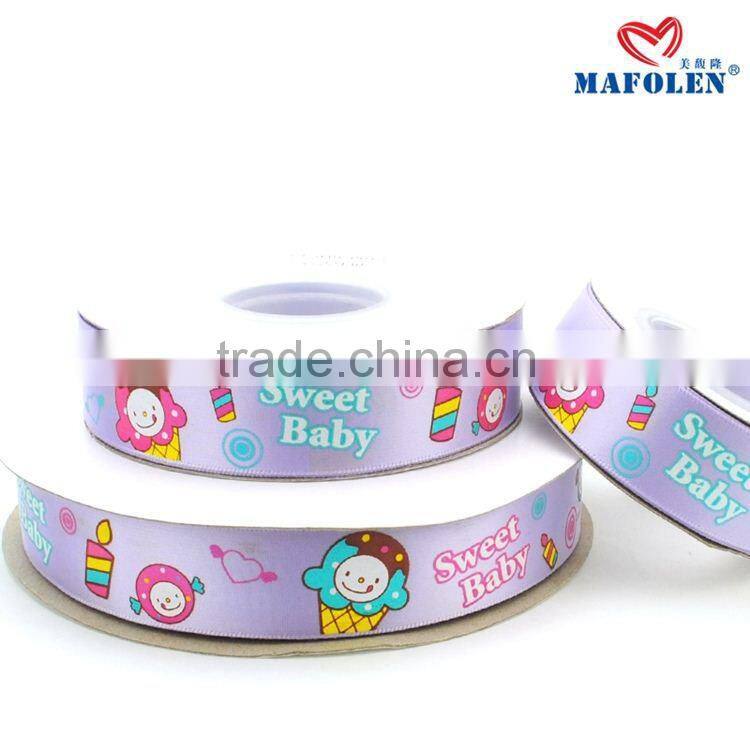 printed lovely cartoon decoration satin ribbon