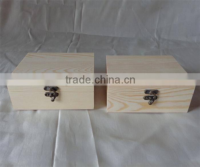 New material flip top unfinished wooden packaging box