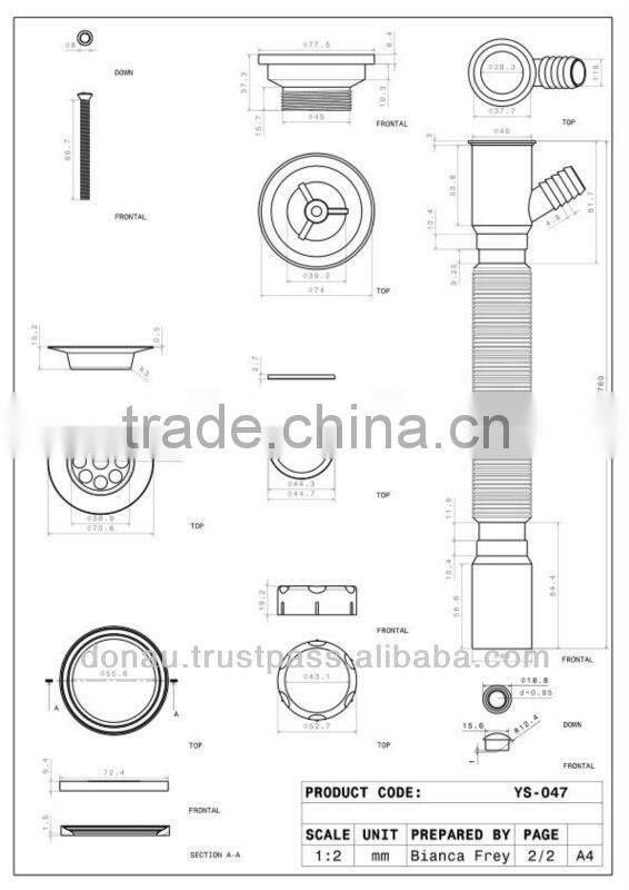 LuxuryFlexible Siphon with Washer Hose 40 mm (YP047)