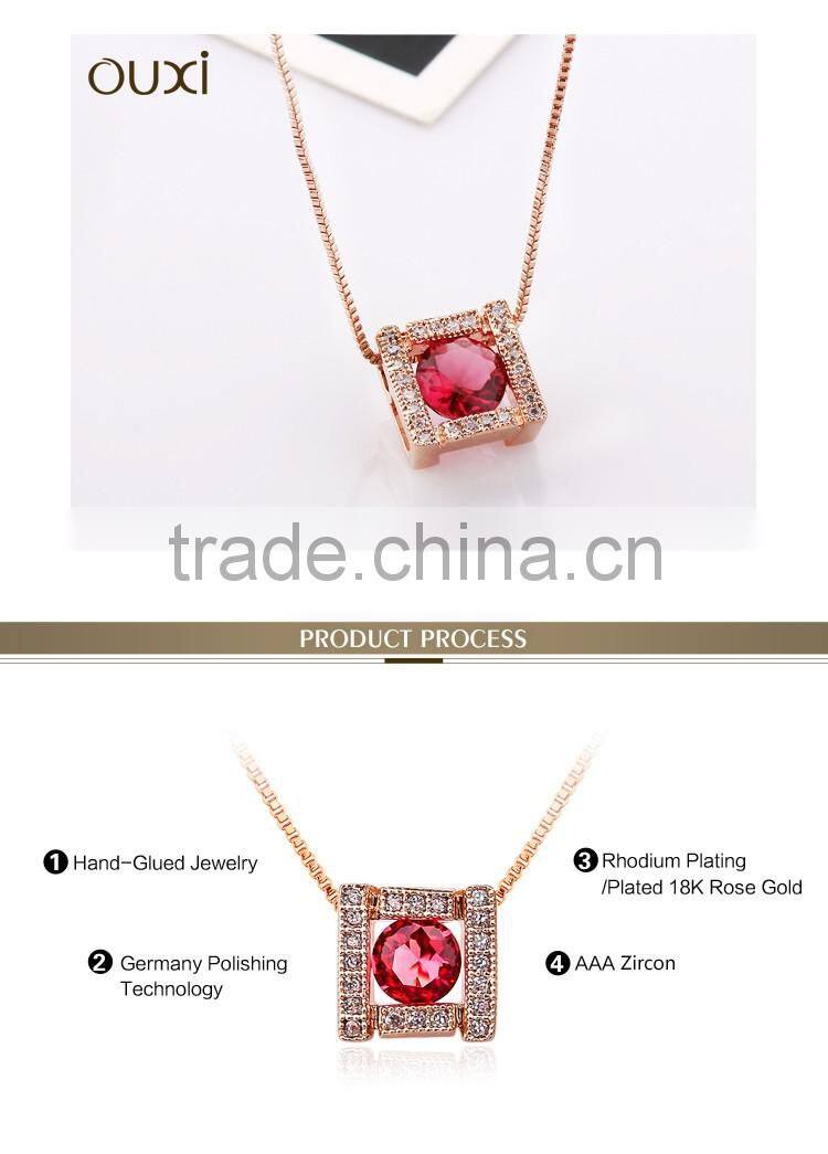 OUXI New Arrival Indian Jewelry Necklace made with AAA Zircon 11051-1