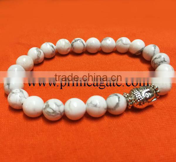 wholesale fashion agate stone natural AAA Howlite Buddha bracelet