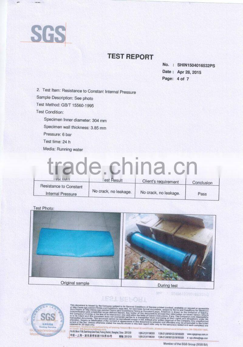 High Pressure TPU Flexible Layflat hose for water/ oil