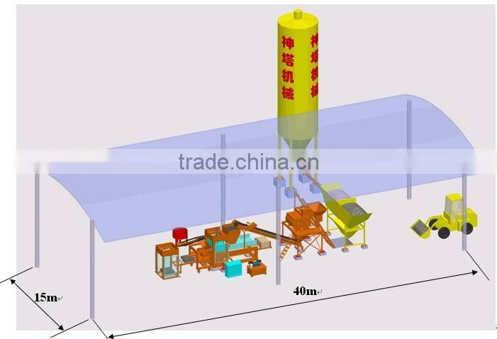 Cement/concrete block/brick making machine production line