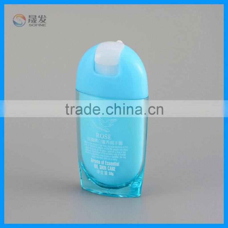 Double wall face cream bottle with pump