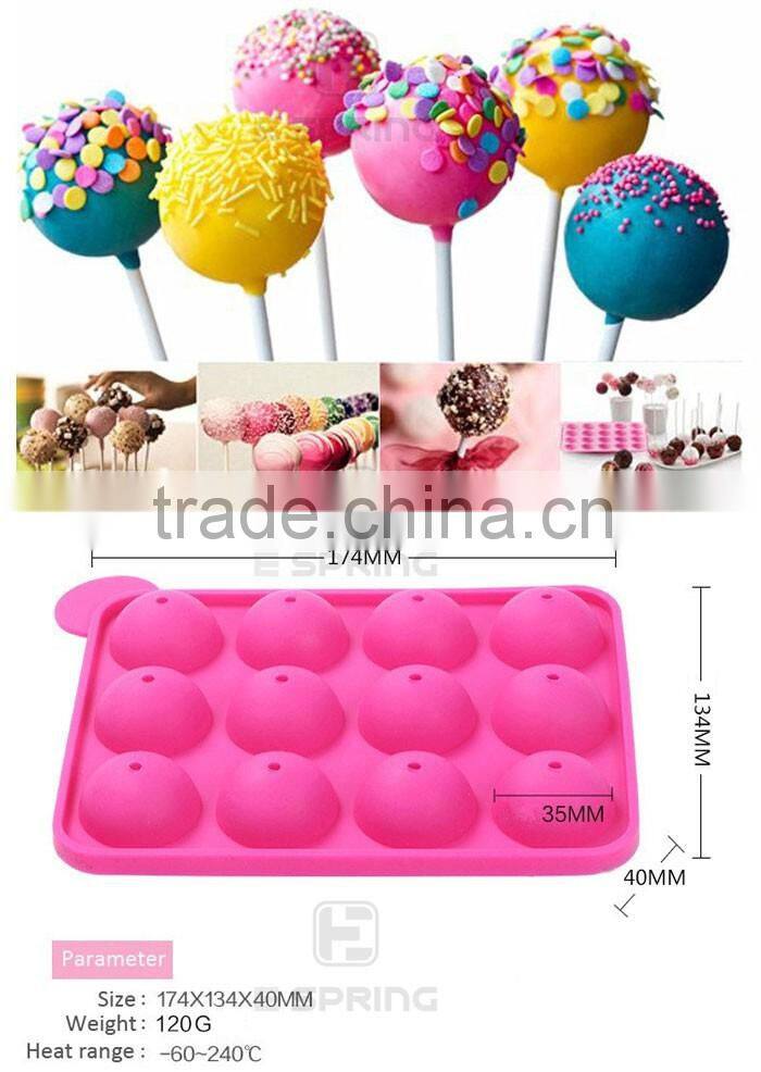 DIY Lollipop Silicone Ball Cake Molds 12 Cavity Cake Decoration Silicone Molds