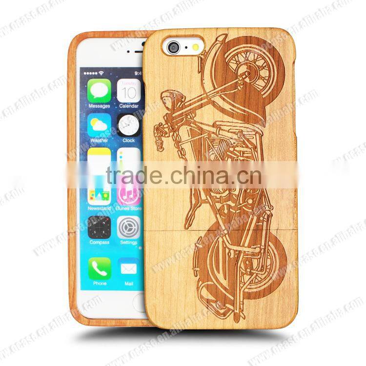 Universal Charming Engraving Durable wood phone case for Iphone 6 in two parts