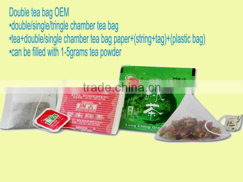 Double sachet individual tea bags
