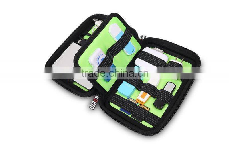 Hot Selling BUBM EVA+PU Ladies Champagne gold travel usb flash drive storage Hand bag