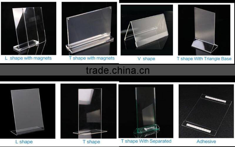 slant acrylic standing menu holder or acrylic menu stand