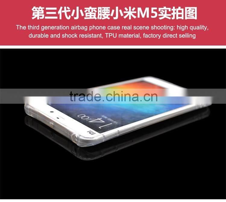 Shockproof Phone Transparent Silicone Case Security Airbag Anti-knock Cover Case For Xiaomi M5