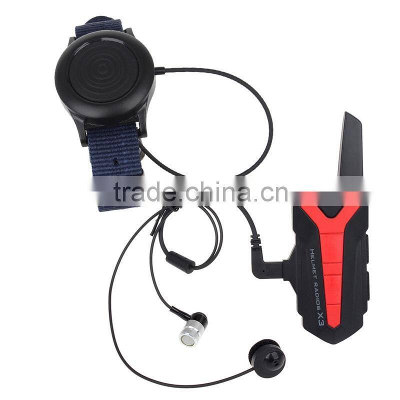 1.5-3KM Interphone Bluetooth BT Motorbike Motorcycle Helmet Intercom Headset X3