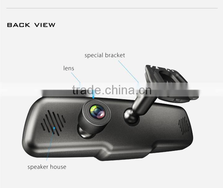 Multifunctional Gps navigation car rear view mirror with full hd dual records and wifi