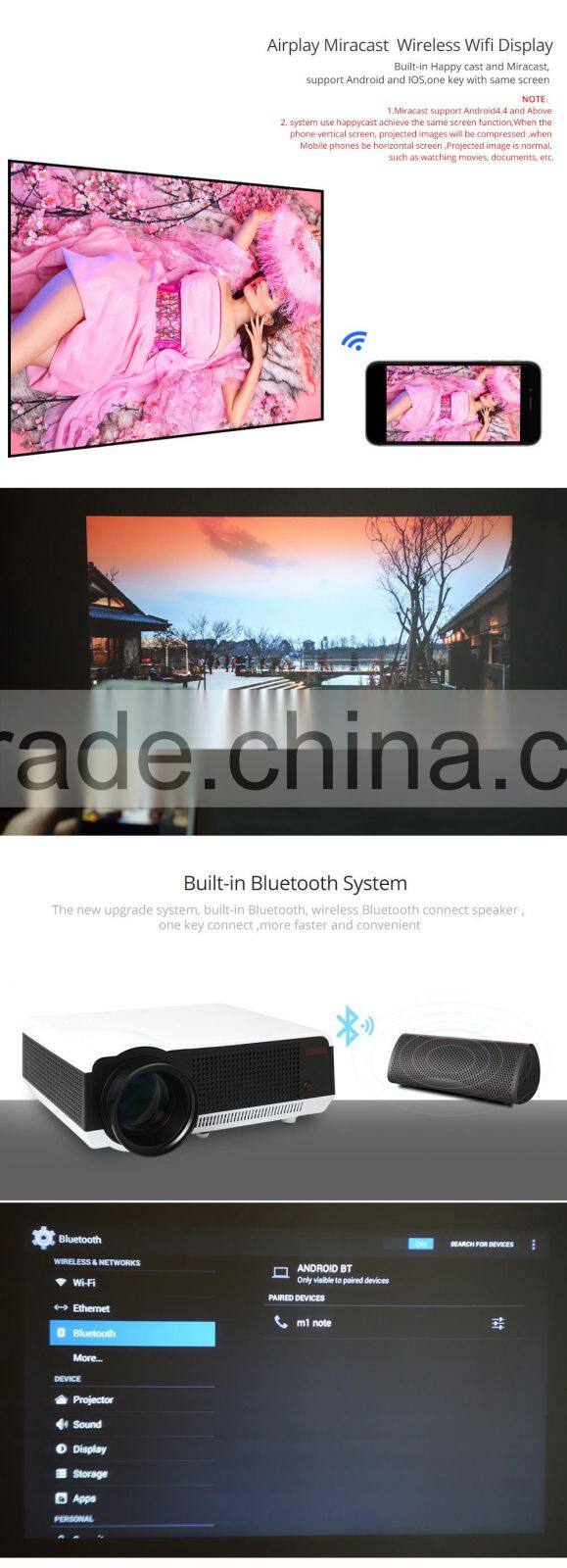 Cheap price HD projector home theater projector support Android WIFI with 3000 Lumens