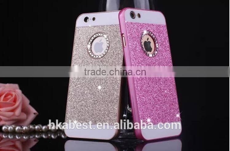 Hot Rhinestone Phone Case,Bling Logo Window Luxury Cover for iPhone 6 / 6S 4.7", for iphone6 Shinning back cover Sparkling case