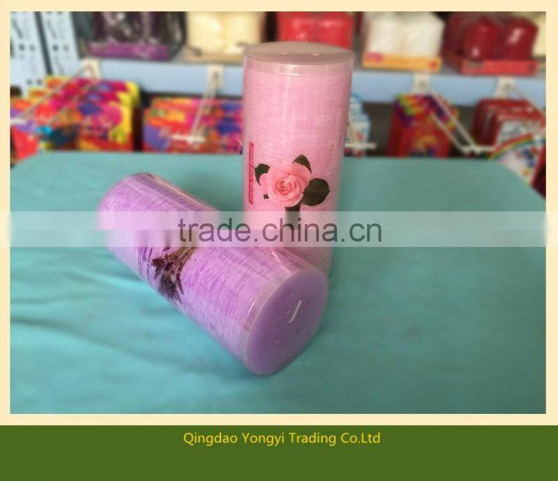 High Quality Lavender Rose Scented Pillar Candle, Festival, Home Decorative Candle, Wax