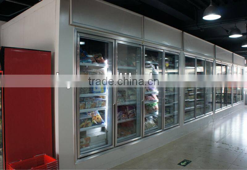 Glass-door walk-in cold room for supermarket & store