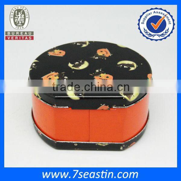 Colorful Christmas Gift Metal Tin Box Lunch Tin Box With Handle For Children Gift