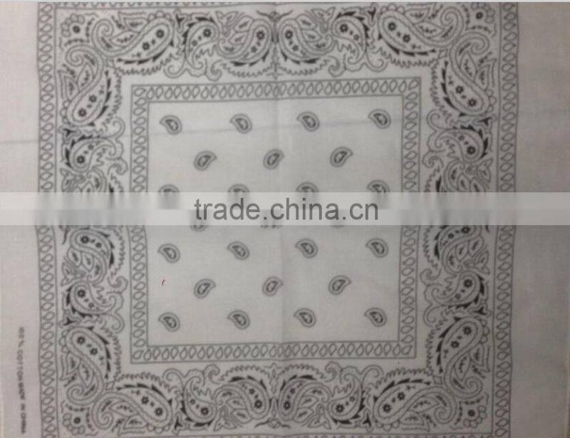 top quality white100%cotton paisley bandana