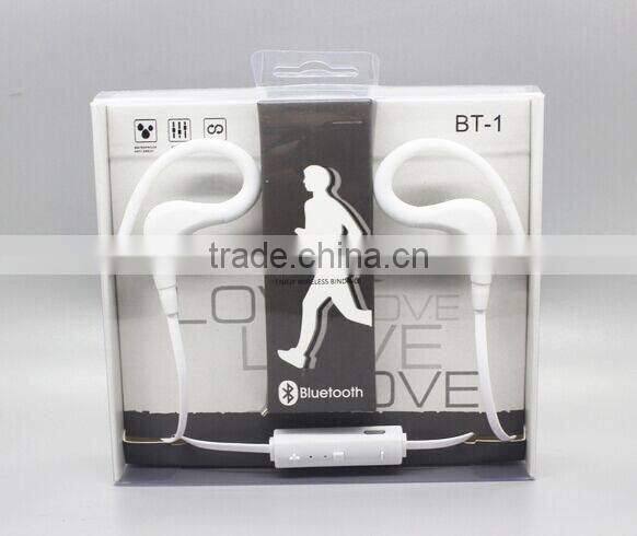 2016 Sports Wireless Handfree Stereo Headset Headphone bluetooth BT-1 for iphones