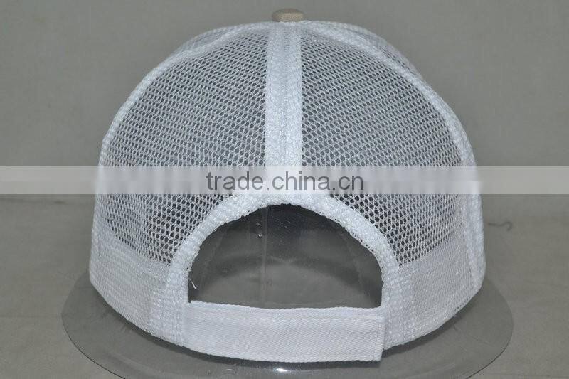 Guangzhou hat factory professional custom 100% polyester fiber khaki/white cap