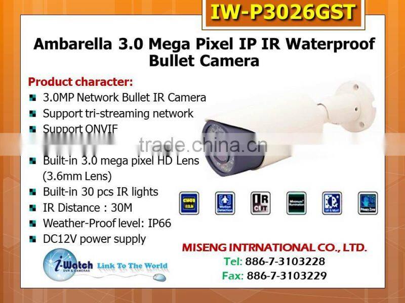 IW-P3026GST CMOS Ambarella 3MP Network Security Camera