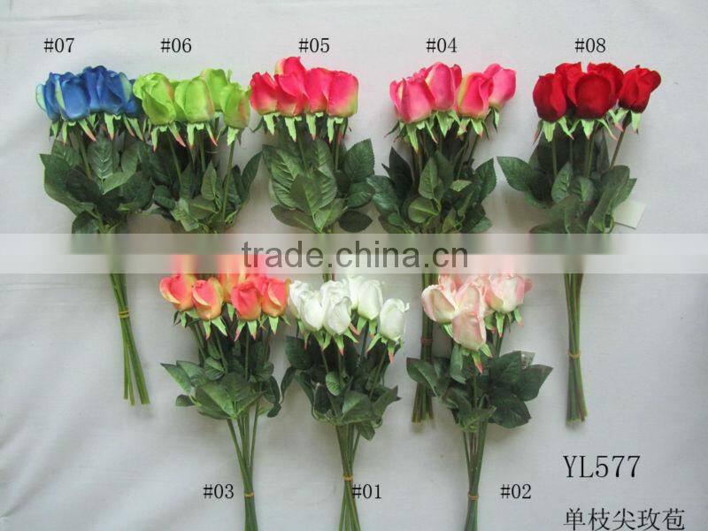artificial green rose bud YL577