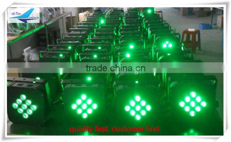 led par light stage 9pcs*9w rgb 3in1 battery led slim par