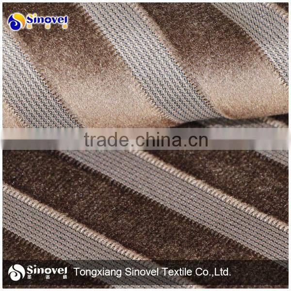 100% polyester cation micro velboabonded TC for sofa stripe fabric for upholstery