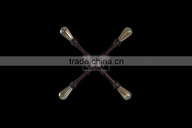 Rusted Barn Wall Sconce Urban Lodge Wall Mount Pipe Deco Wall Lantern