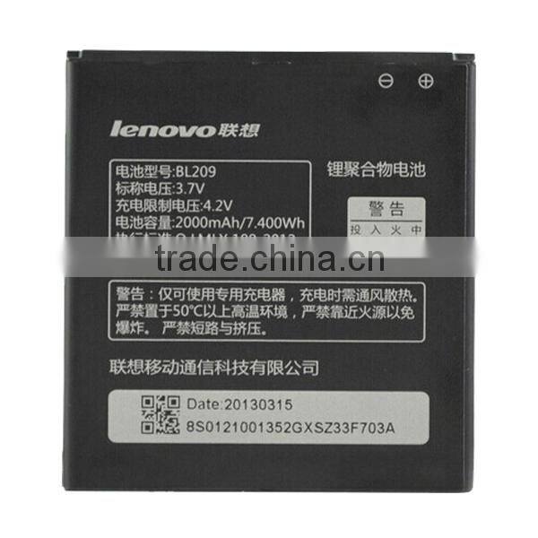 Factory OEM 2000mAh BL209 AKKU Lithium Mobile Phone Battery For Lenovo A706 A788T A820E A760 A516 A378T A398T Battery