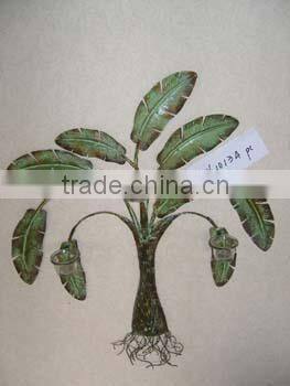 Quanzhou Anxi Iron Handicrafts Factory Wholesale Wall Art Decor Metal Tree Sconce, Wrought Iron Hanging Candle Holder