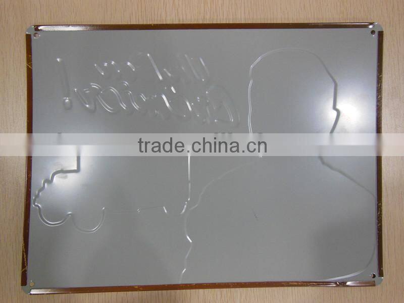 metal license embossed sign board