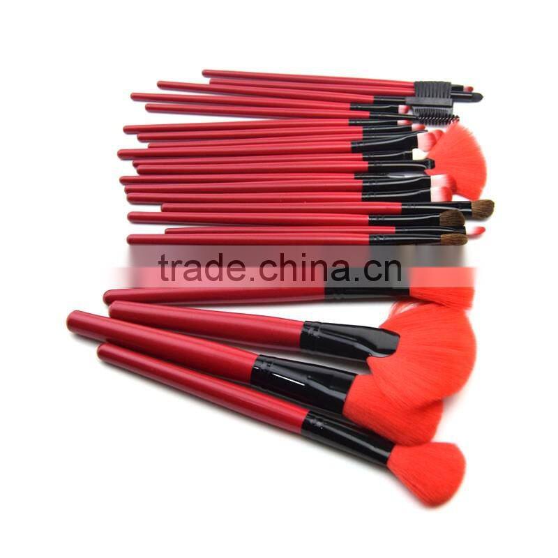 Classic hot styles! Wholesale good 24pcs wooden soft synthetic hair glitter cosmetics makeup brush set with competitive price !
