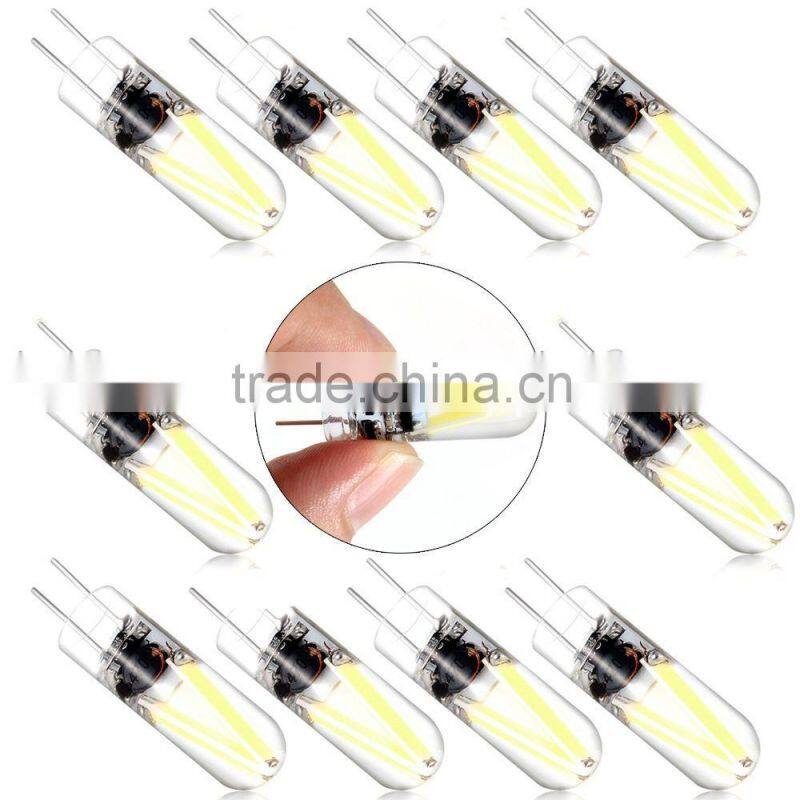CroLED 10pcs G4 AC/DC12V Light Bulb 1.5W Bi-Pin Pure White LED Filament Lamp